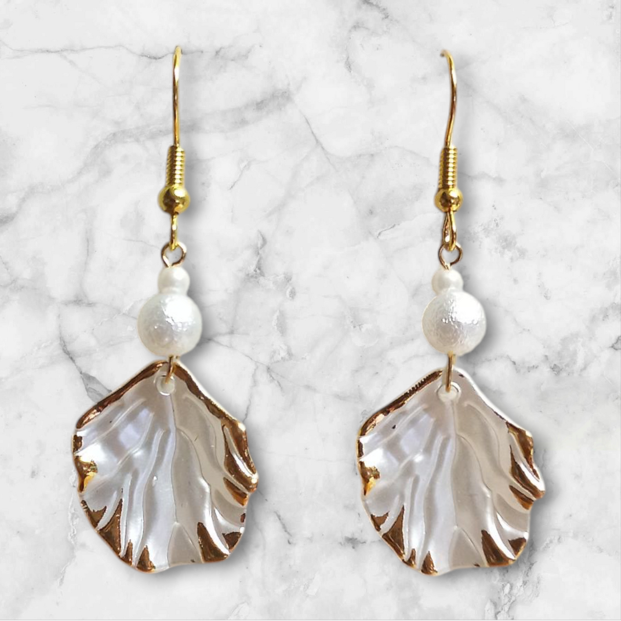 Pearl Petal Drop Earrings
