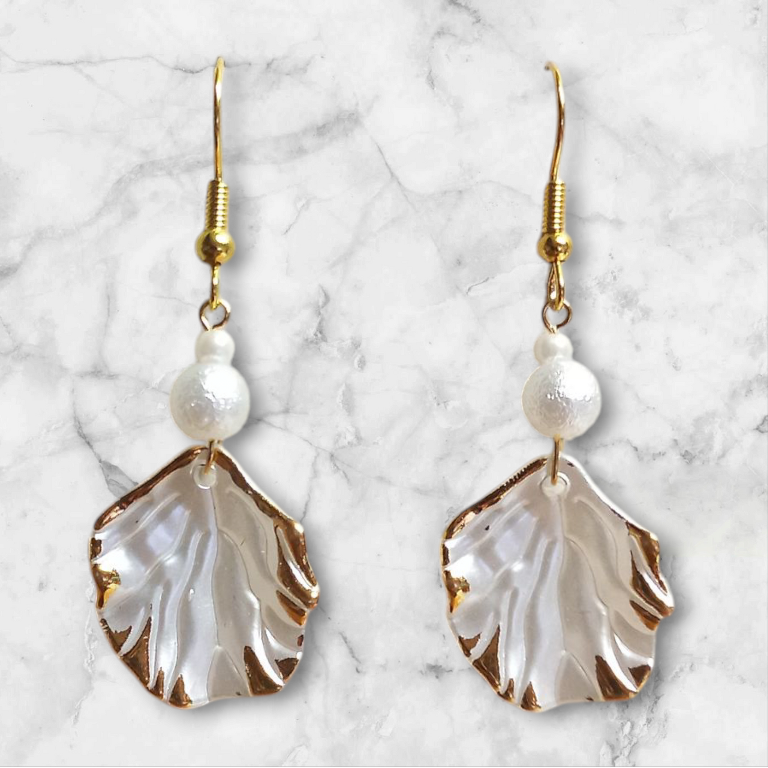 Pearl Petal Drop Earrings