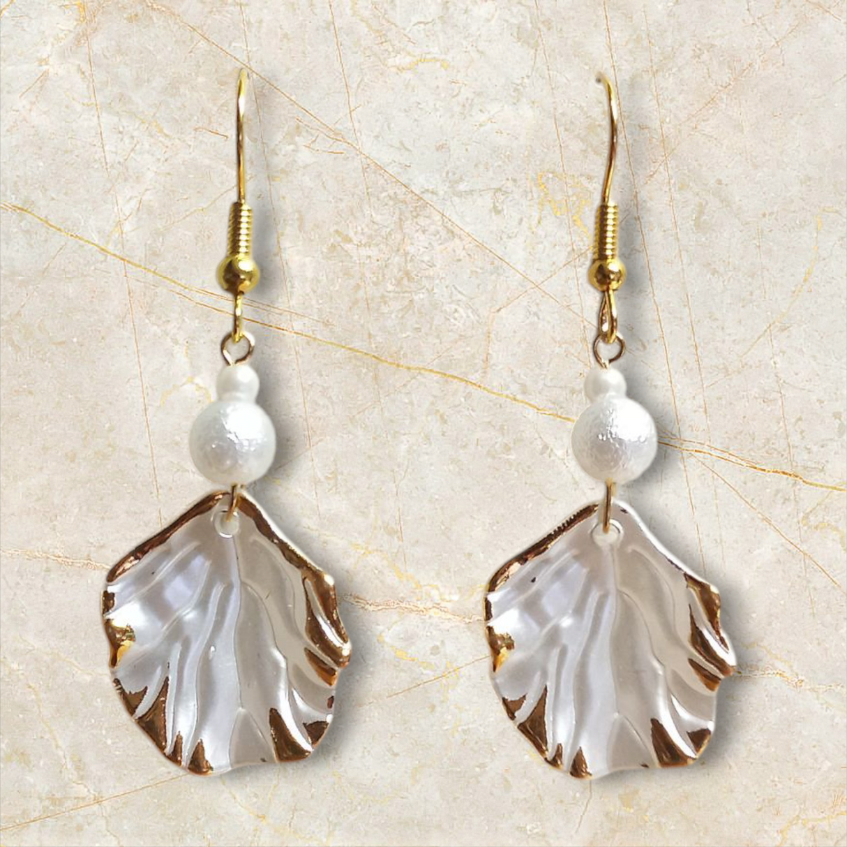 Pearl Petal Drop Earrings