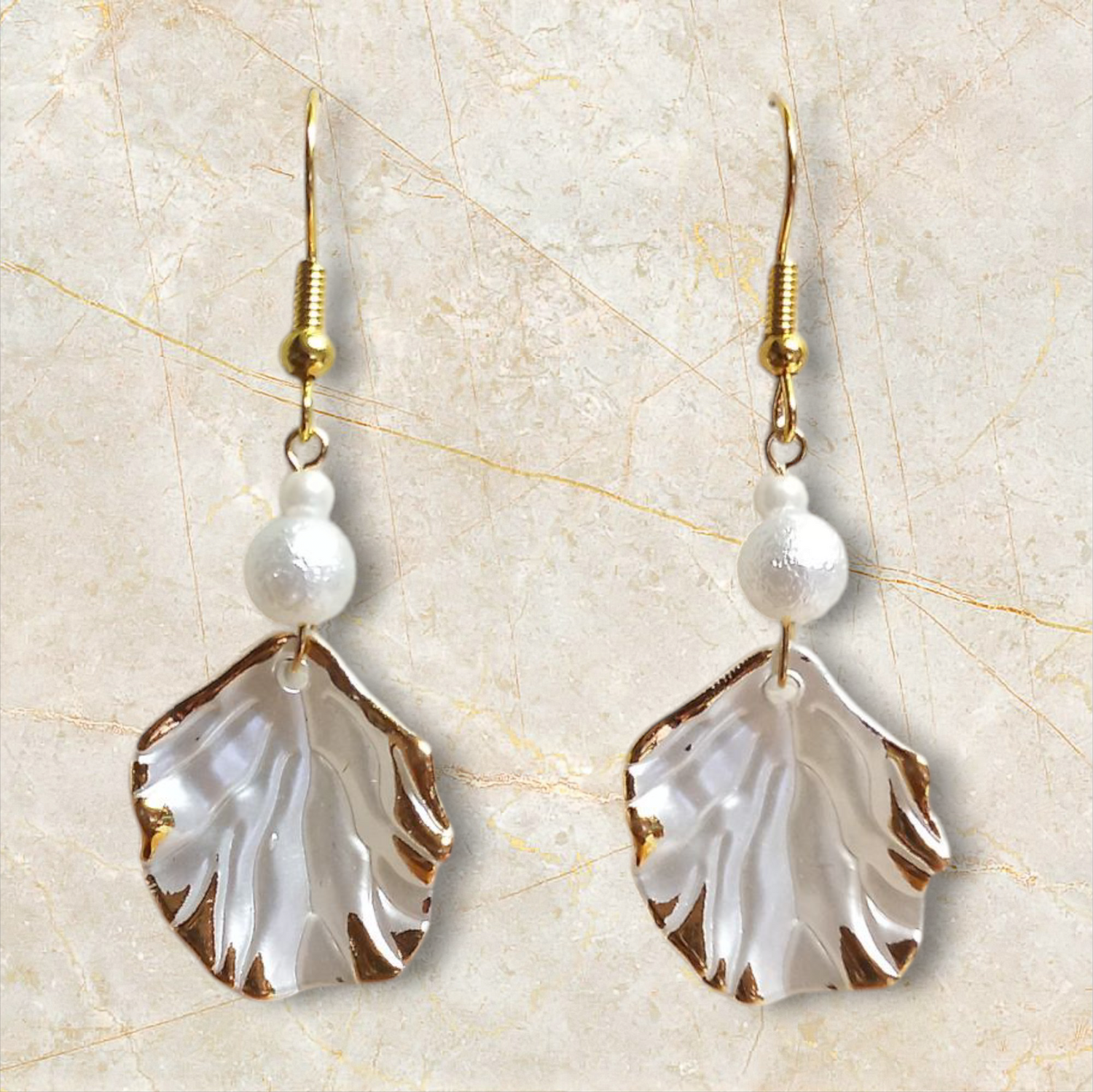 Pearl Petal Drop Earrings