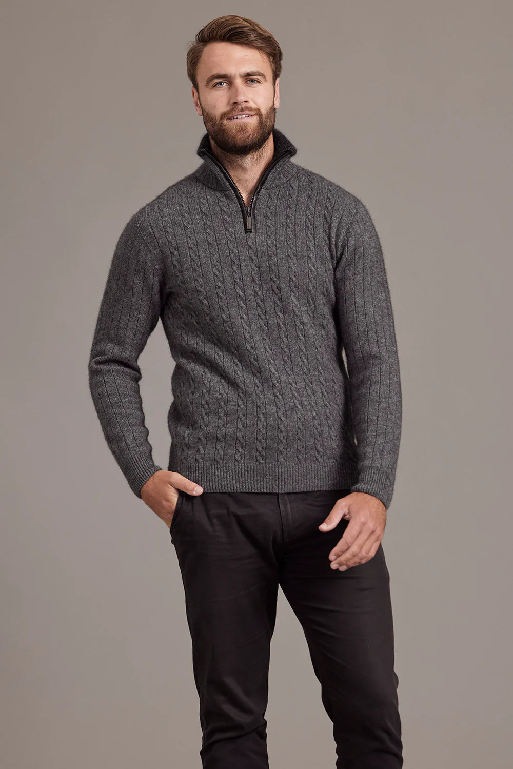 Cable Jersey With Contrast Trim