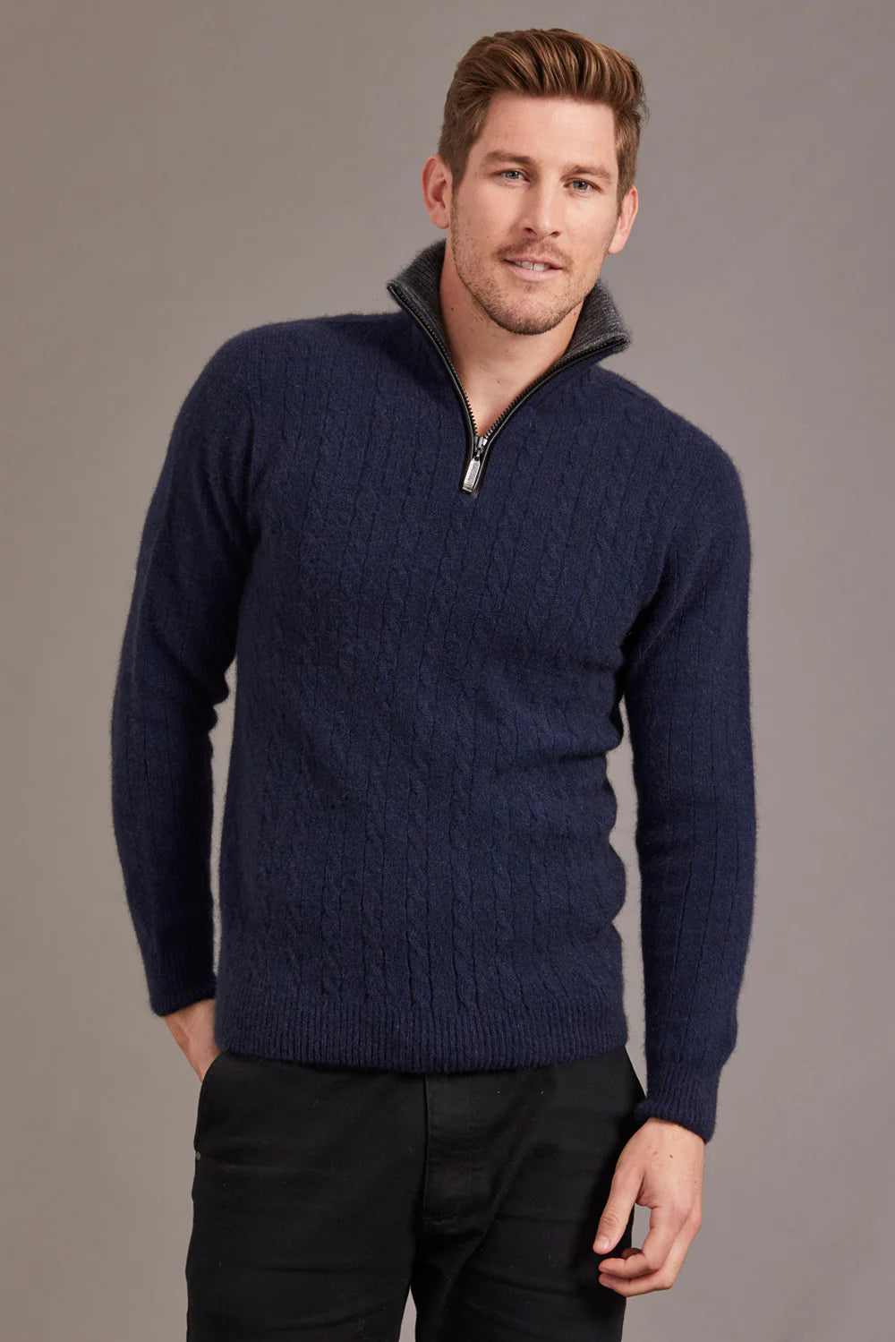Cable Jersey With Contrast Trim