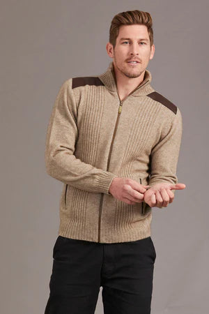 Zip Jacket With Leather Trim