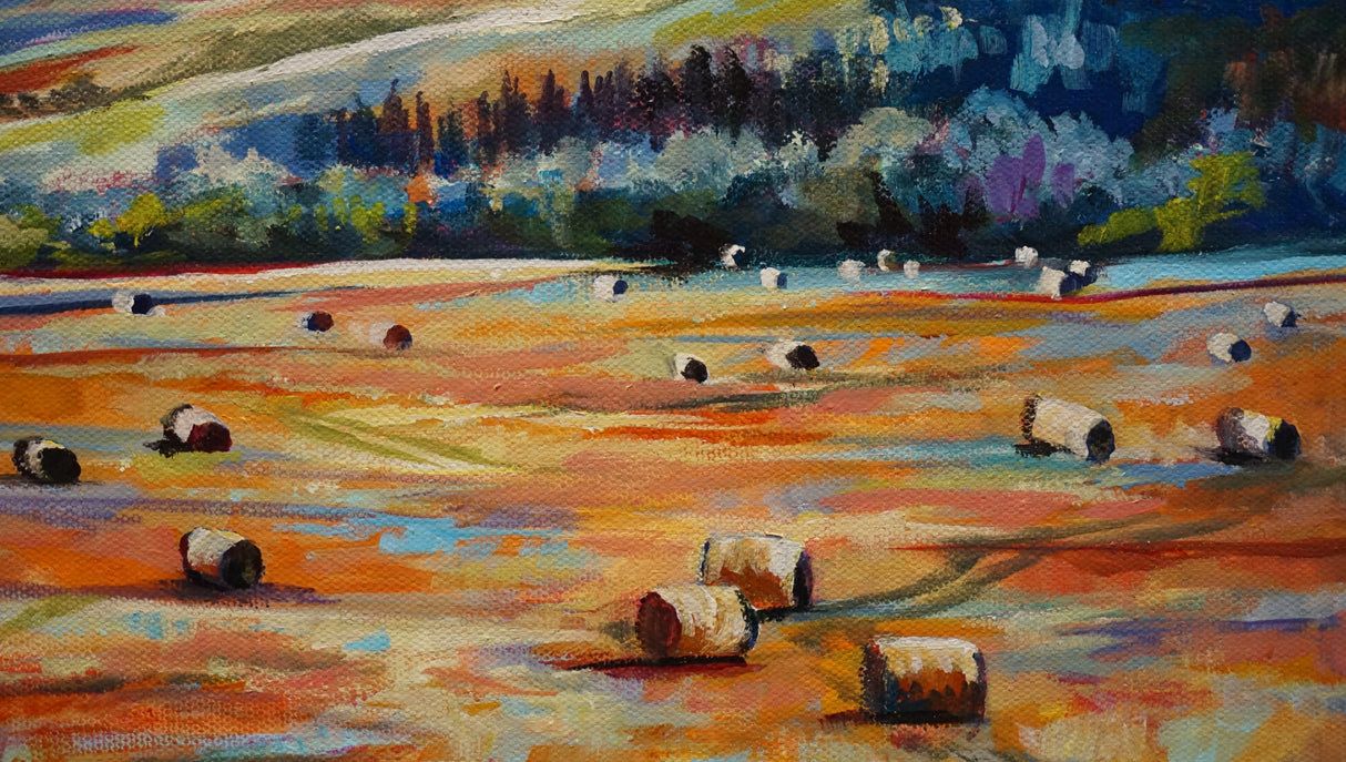Hay bales by local artist Kathy Kerr