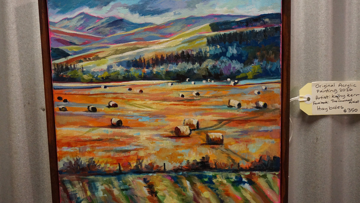 Hay bales by local artist Kathy Kerr