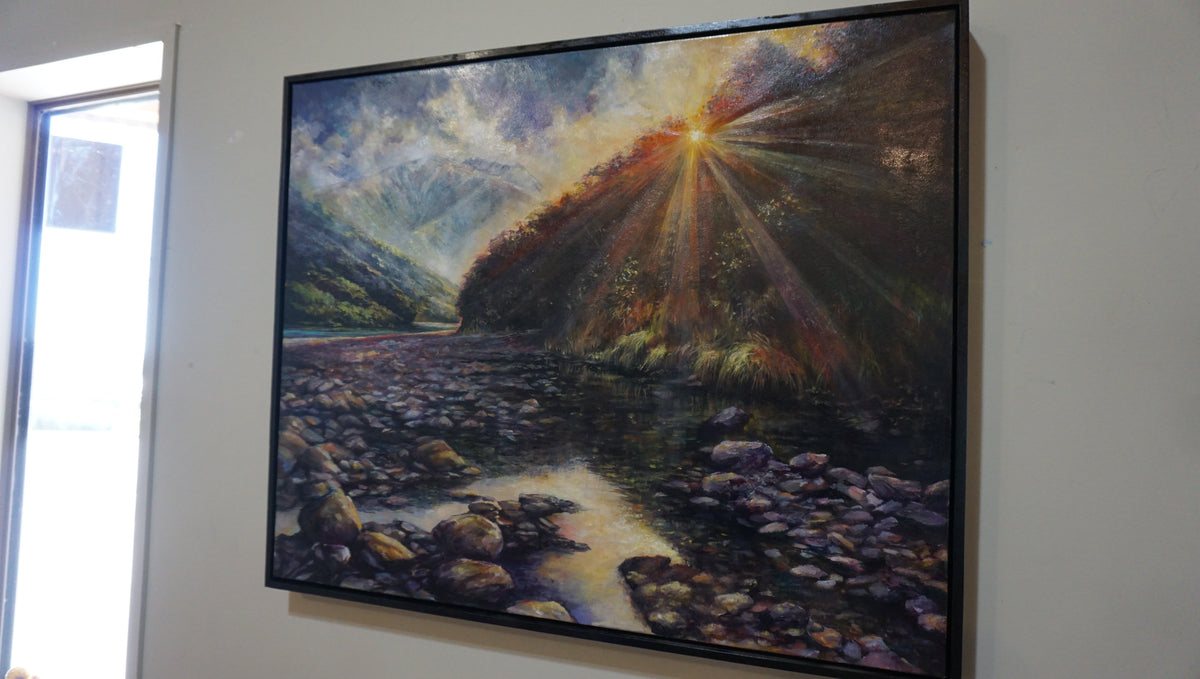Mountain River Landscape by Kathy Kerr