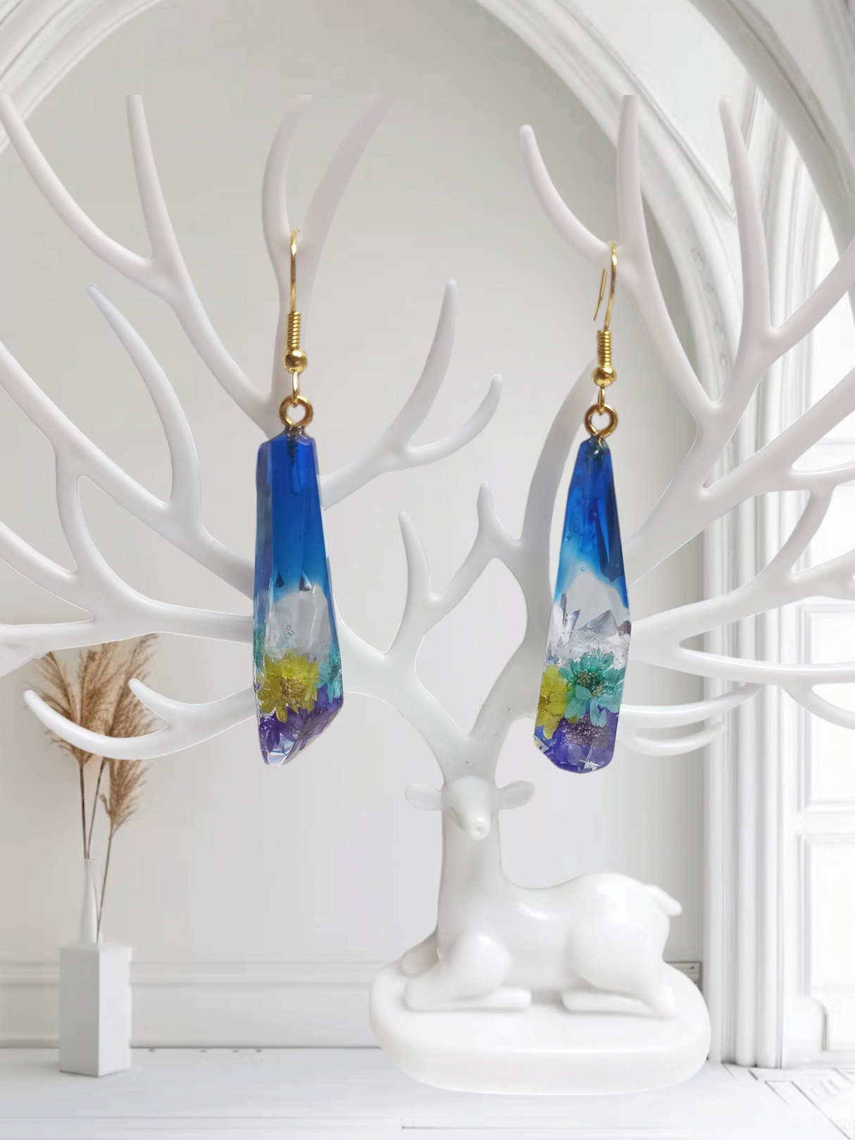 Nature's Petal Resin Earrings
