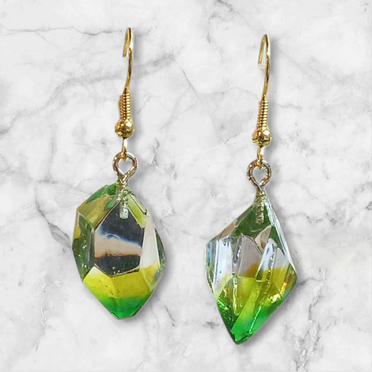 Gemstone Resin Drops Earrings