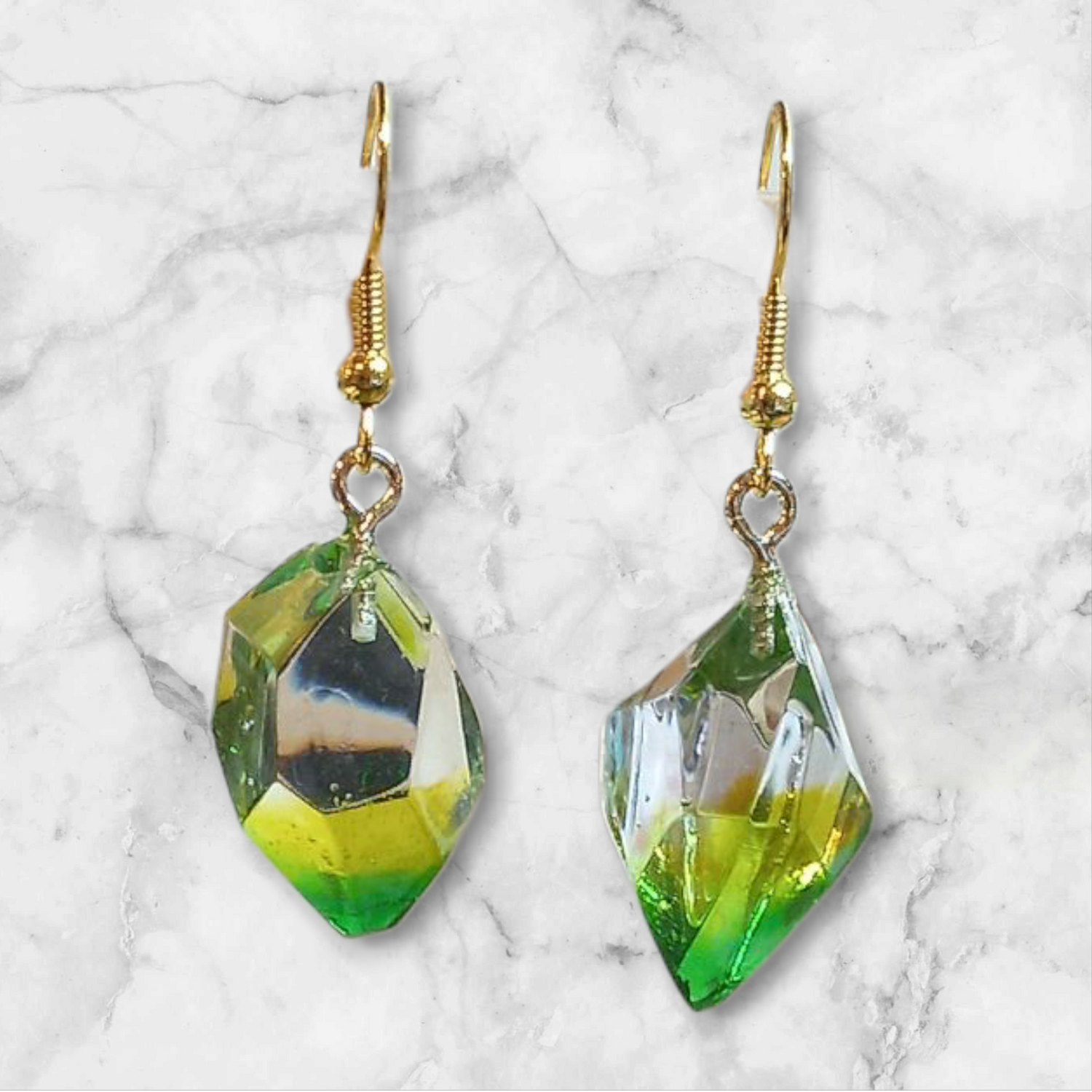 Gemstone Resin Drops Earrings