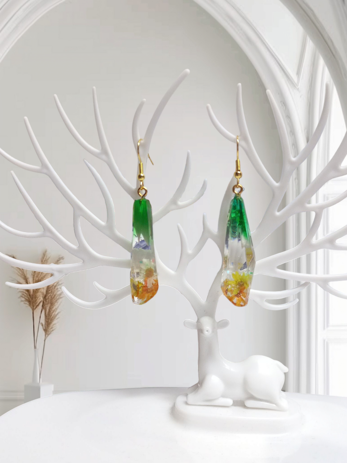 Nature's Petal Resin Earrings