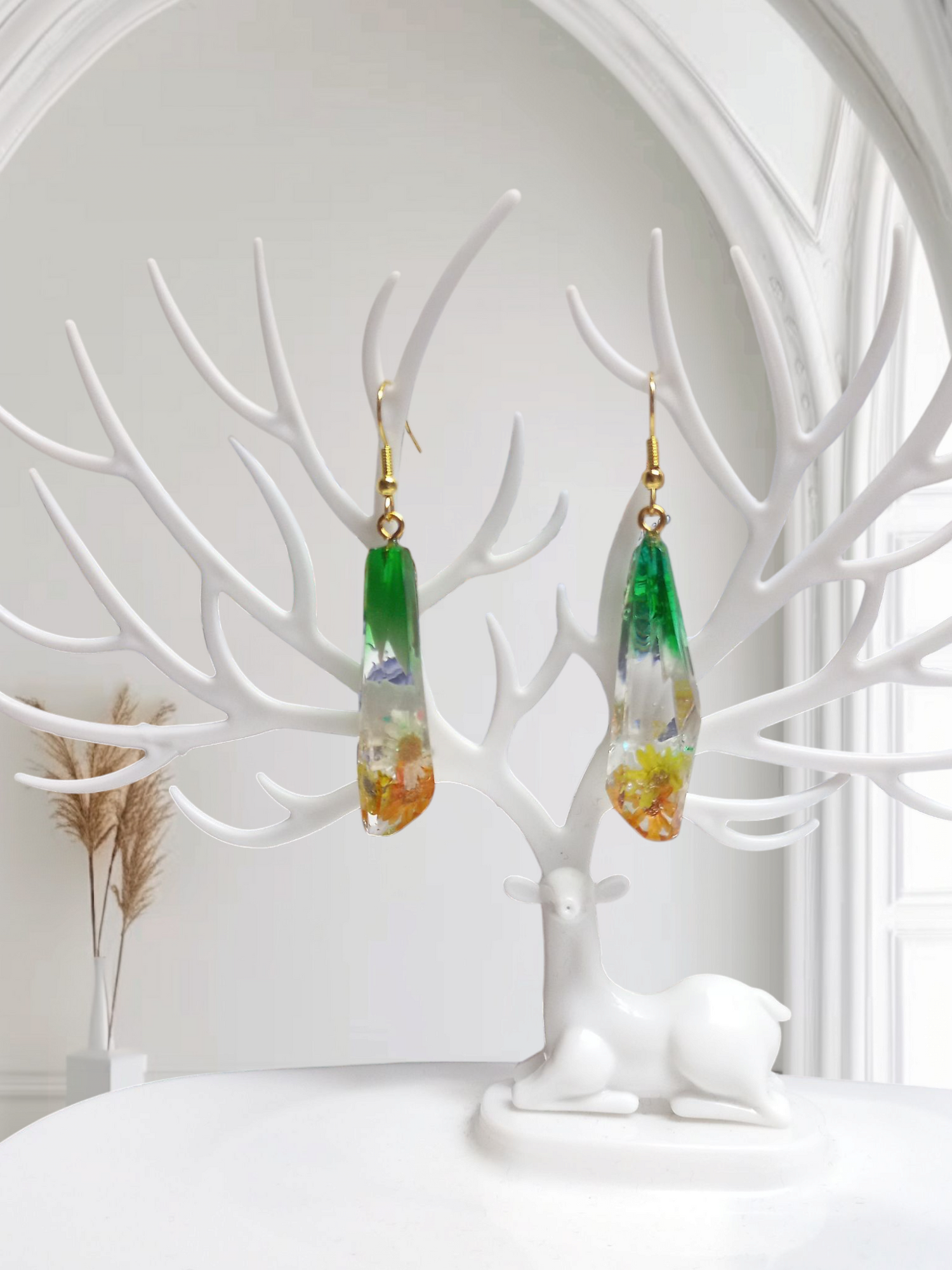 Nature's Petal Resin Earrings