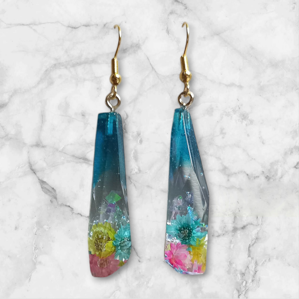 Nature's Petal Resin Earrings