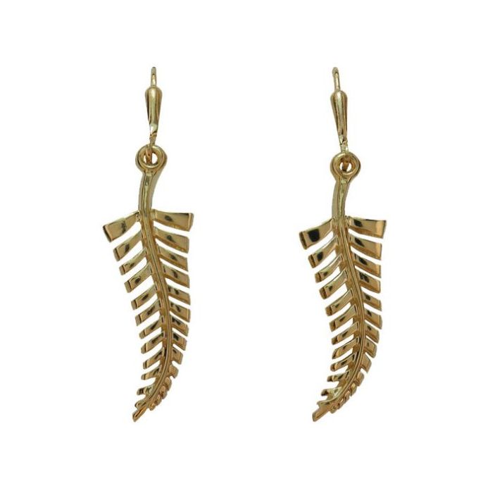 Silver Fern Earrings Gold