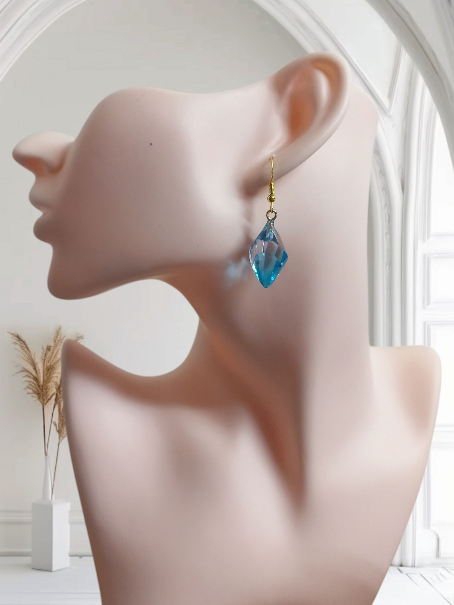 Gemstone Resin Drops Earrings