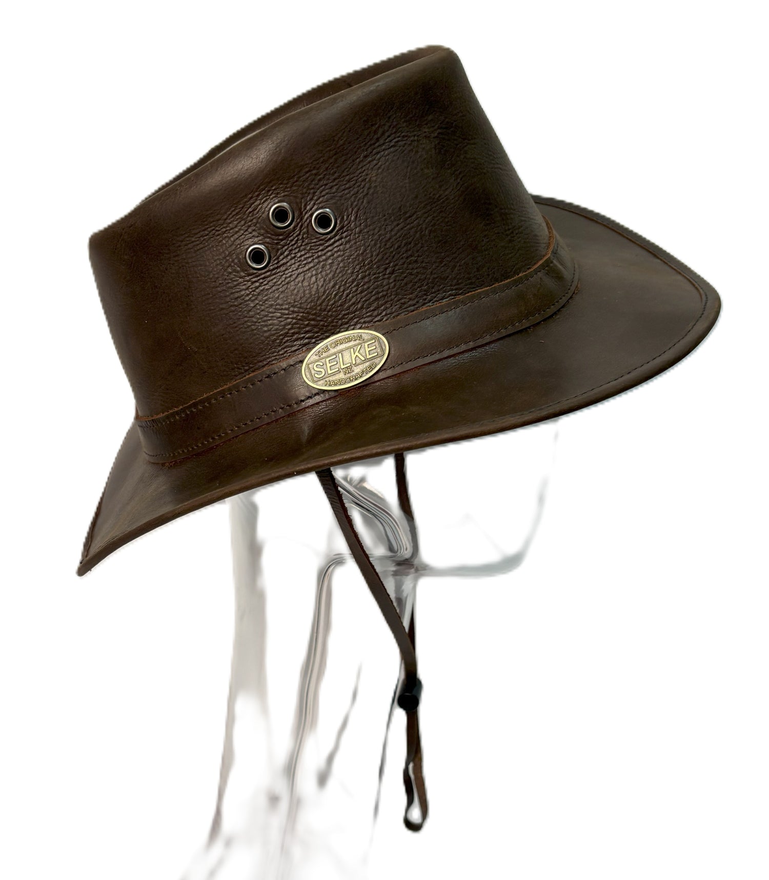 Brown Fullgrain Leather Hat
