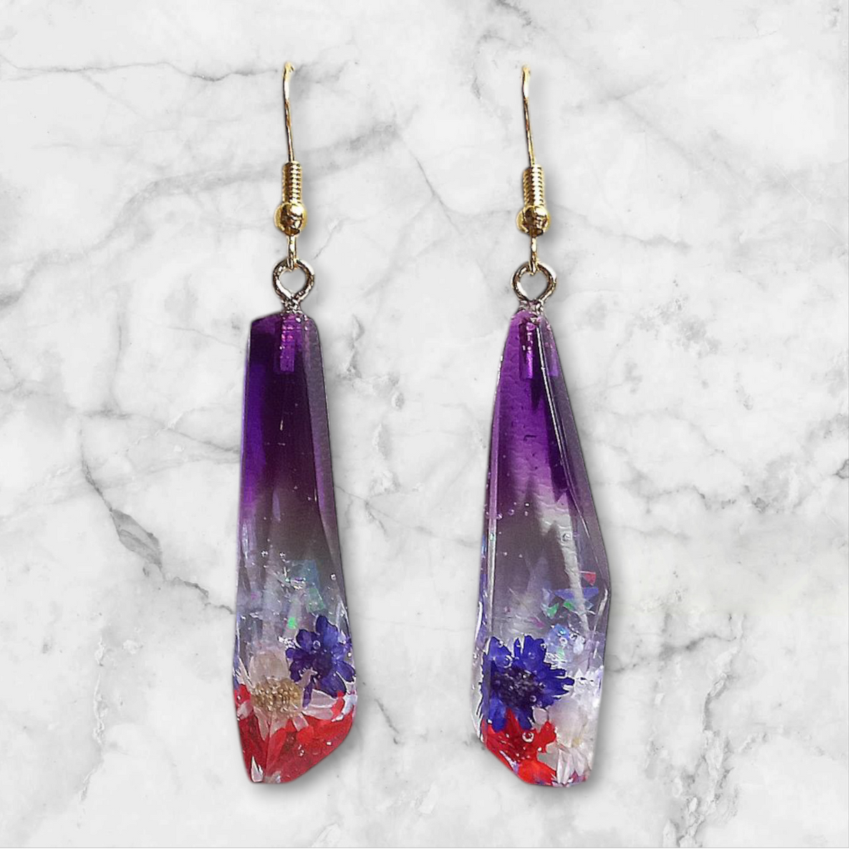 Nature's Petal Resin Earrings