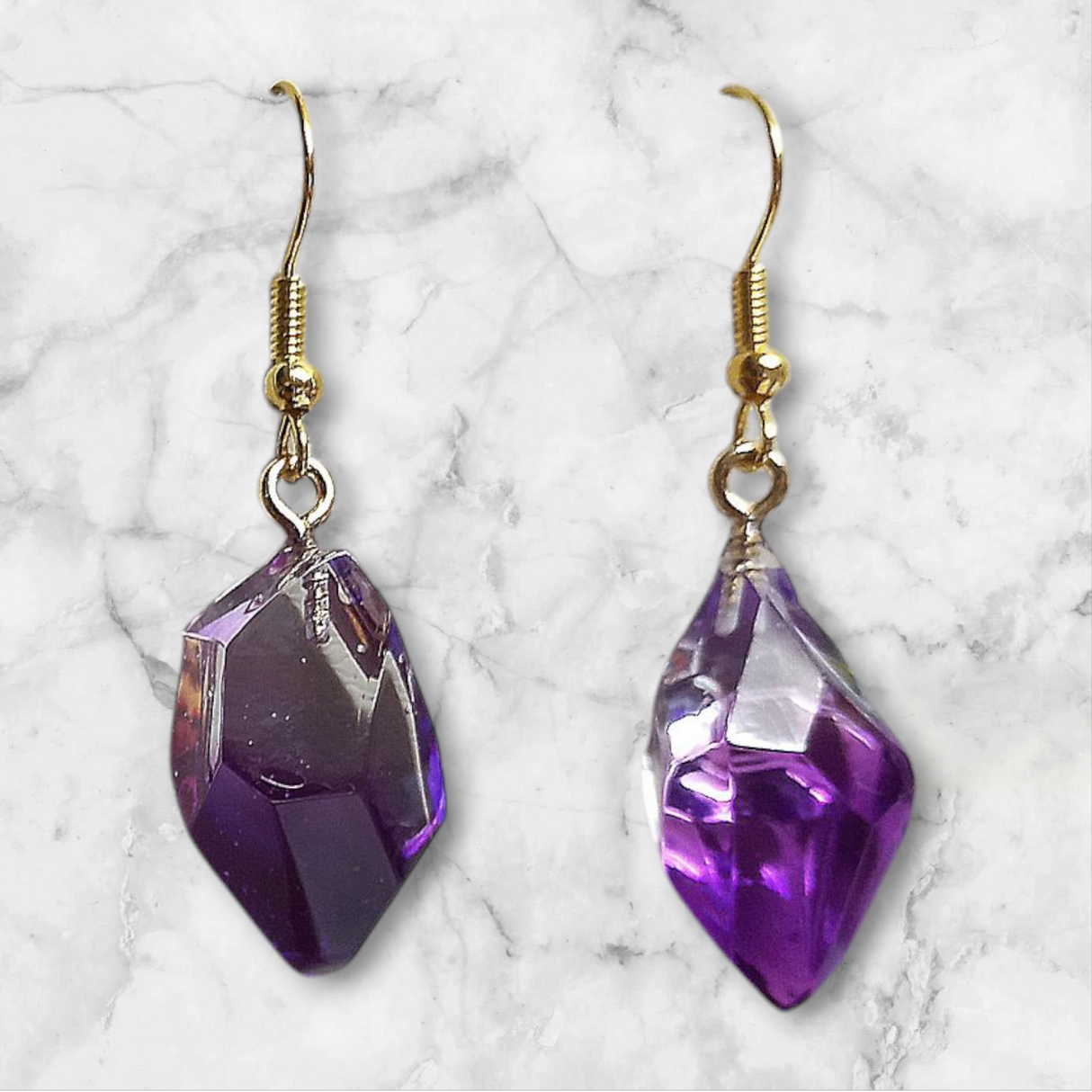 Gemstone Resin Drops Earrings