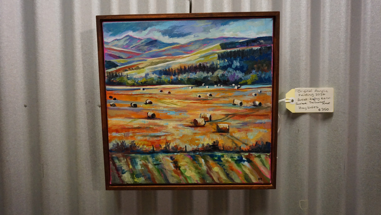 Hay bales by local artist Kathy Kerr