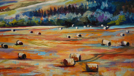 Hay bales by local artist Kathy Kerr