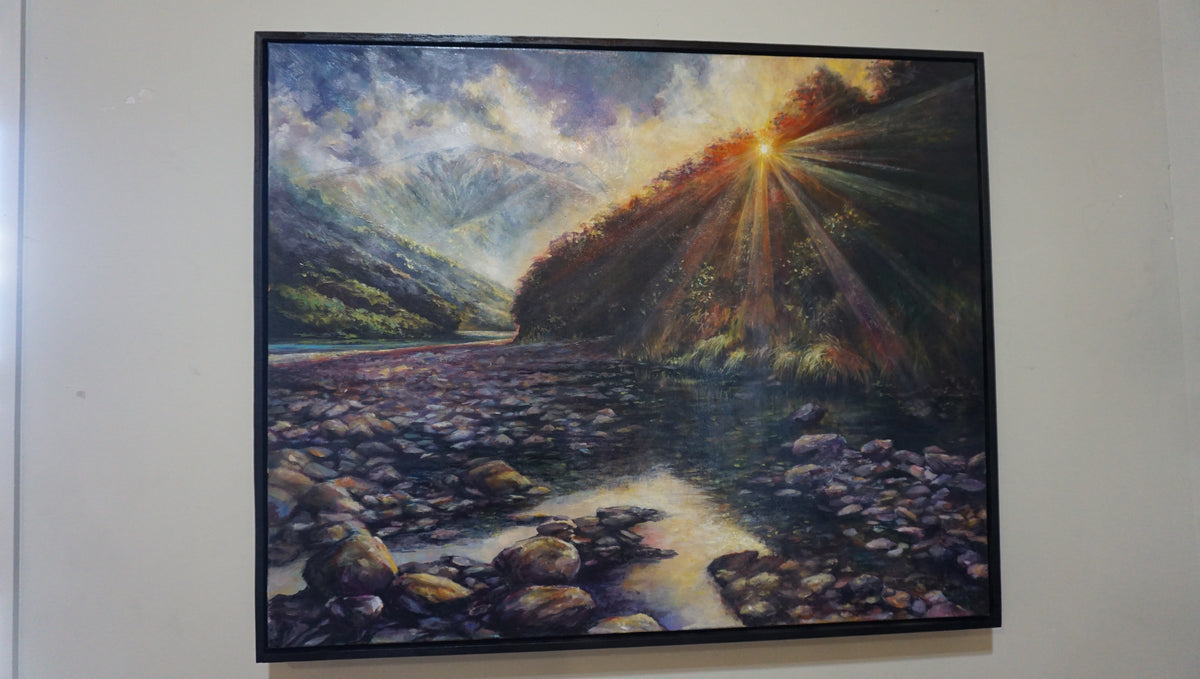 Mountain River Landscape by Kathy Kerr