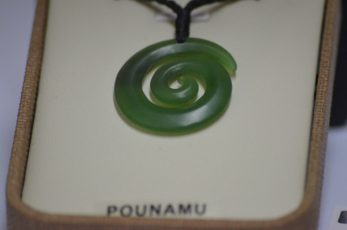 Genuine hand carved Koru Pounamu necklace