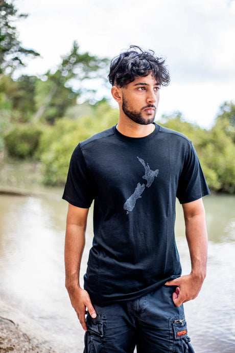 Men's Merino NZ Map Tee